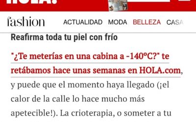 BEXCLINIC habla en HOLA sobre el tratamiento del frío de los famosos: la Crioterapia